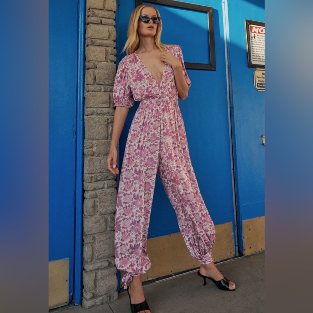 NWT Spell Mossy Floral Jumpsuit, XS